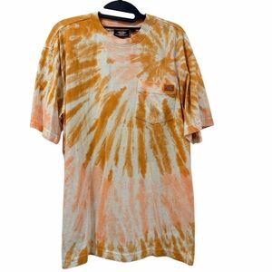 Dickies Oversized Orange & Pink Tie-Dye T-Shirt w/ Pocket